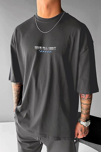 Millionaire Ανδρικό μπλουζάκι Smoked Rave All Night Oversize Loose Wide Fit Loose Cut