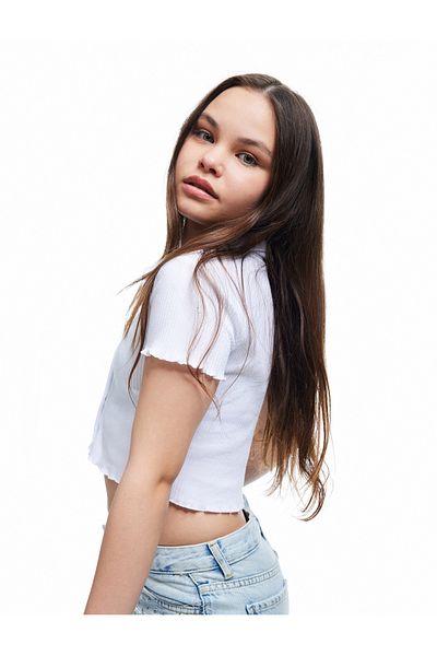 Koton Βαμβακερό μπλουζάκι με κοντό μανίκι Basic Polo Neck