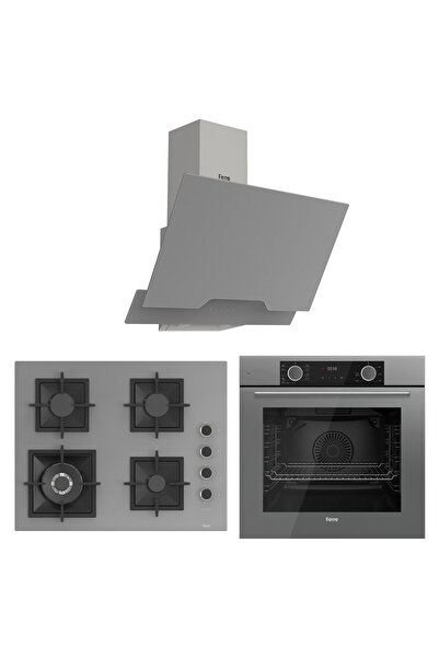 Ferre Fryart Sc serisi Wok'lu Gri 3'lü Ankastre Set ( xe63cpr-sc408-d065 )