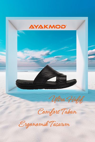 AYAKMOD Black Lightweight Men's Slippers 476522   M