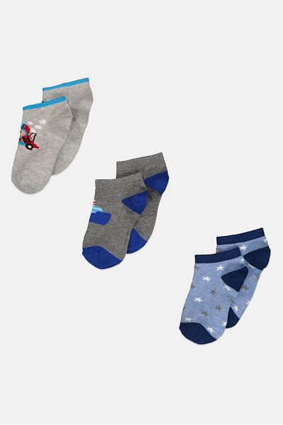 RBX Kids Boy 3 Pairs Printed Socks, Multicolor