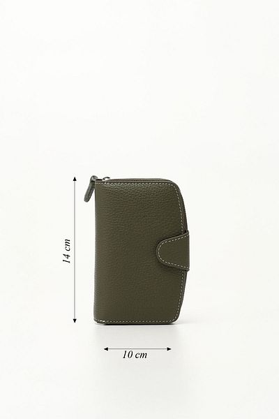 GÖNDERİ(R) Genuine Leather Green Brown Women's Wallet - 06518