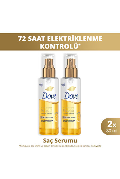 Dove Çift Fazlı Saç Serumu Bond Intense Repair + Peptid Kompleksi 80 ml x2