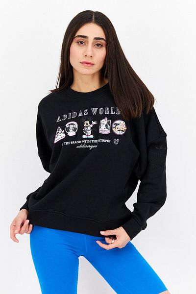 adidas Women Sportswear Fit Long Sleeve Training Sweatshirt, Black Combo