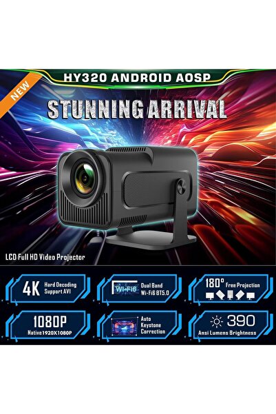 Generic Mini Portable Auto Keystone Projector, 4K FHD 1080P Smart Projector Support with WiFi 6, BT 5.0