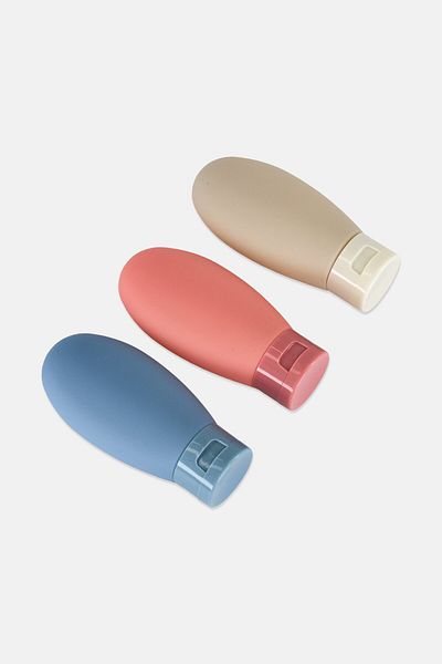 YOTO Silicone 3 Pieces Plain Travel Bottle Set, Multicolor
