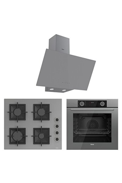 Ferre Fryart Sc Serisi Kaymaz Döküm Izgara Gri 3'lü Ankastre Set ( Xe63cpr-sc208-d079 )