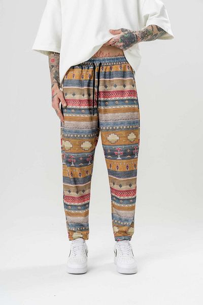 go gang own Retro Mine Waist Elastic Carrot Pants
