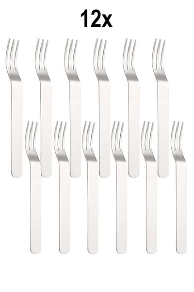 Chavin Silver Color 304 Steel 12 Pieces Dessert and Fruit Forks