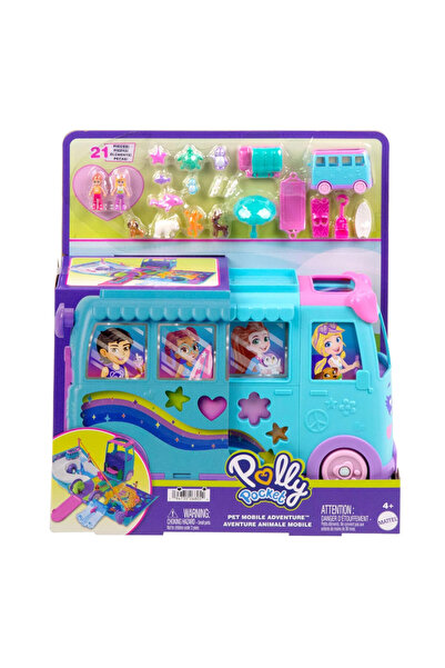 Polly Pocket ™ KARAVAN MACERASI™ oyun seti, mikro bebekler ve oyuncak araba J...