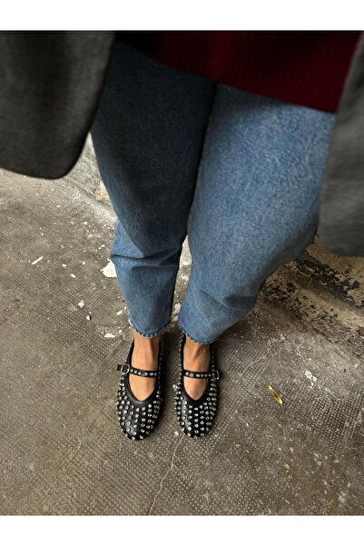 Eataly Shoes Μπαλαρίνες Disco Black Staple Stoned