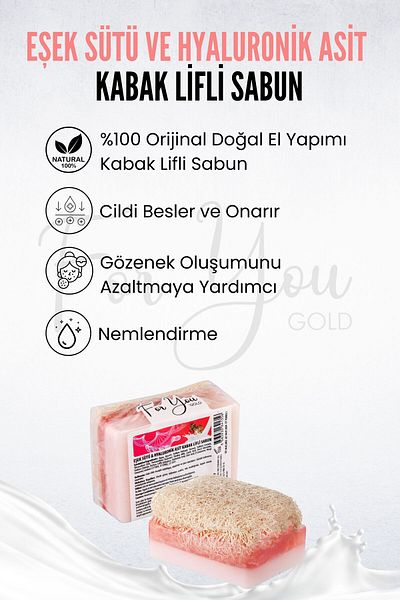 For You Gold Natural Pumpkin Fiber Donkey Milk & Hyaluronic Acid Soap