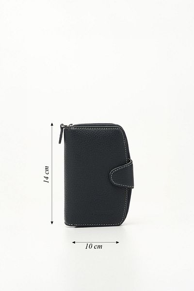 GÖNDERİ(R) NAVY BLUE ANTHRACITE Genuine Leather Women's Wallet 06518