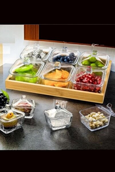 ÇELİKAY Gönül GNL3336 Bambu Tepsili Cam Kahvaltılık