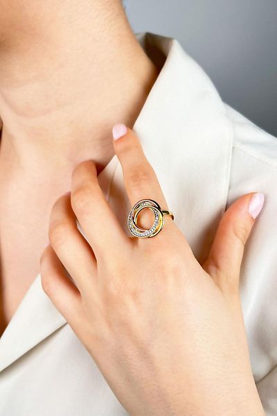 Sose Moda Three Color Stone Gold Rainproof Ring