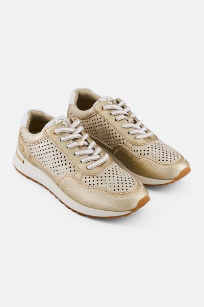 XTI Women Z,C Oro Lace Up Casual Shoes, Gold