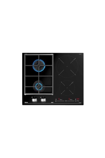 Teka Jzc 64322 Bk Siyah 2 Gözü Gazlı 2 Gözü Indüksiyonlu Cam Ankastre Ocak