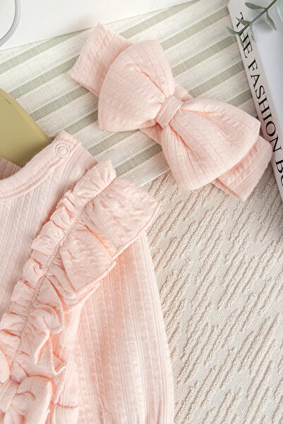 Babymod Cotton Baby Girl Jumpsuit Set Bandana Bow Set