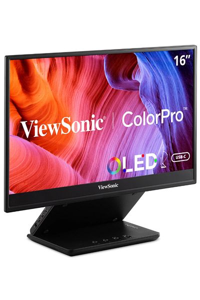 ViewSonic Monitor Portabil OLED ViewSonic ColorPro 15.6" VP16-OLED, Full HD (1920 x 1080), Micro-HDMI
