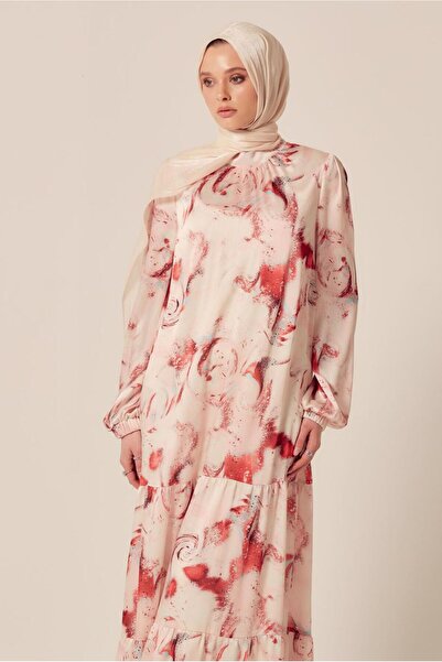 Alvina Patterned Satin Dress 45511