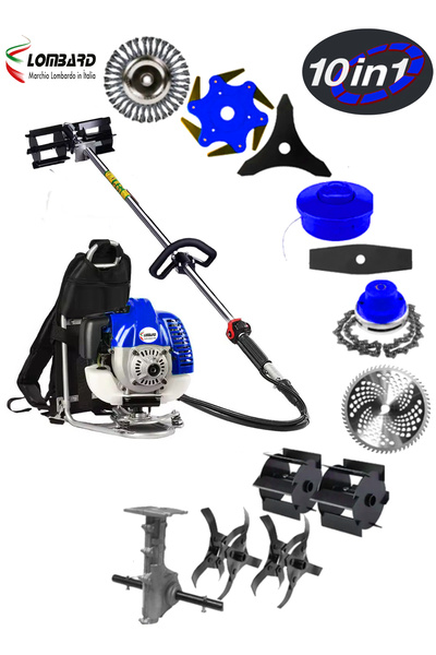 Cros LOMBARD 10 In 1 Ld-1800 V10 Motor Sırt Tipi Ot Çim Çalı Biçme Tırpanı To...