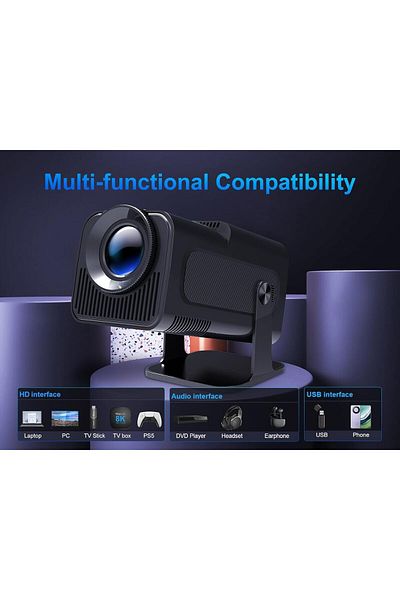 Generic Mini Portable Auto Keystone Projector, 4K FHD 1080P Smart Projector Support with WiFi 6, BT 5.0