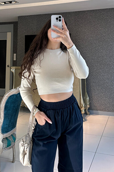 Damla Demli Acrylic Fabric Premium Quality Crop Knitwear