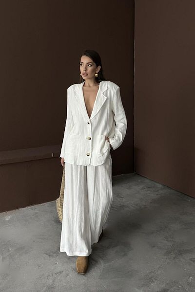 Viyamo Σετ Μουσελίνας Λευκό Oversize