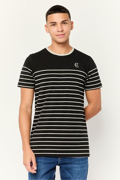 Cerruti 1881 Men Regular Fit Short Sleeve Brand Logo T-Shirt, Black