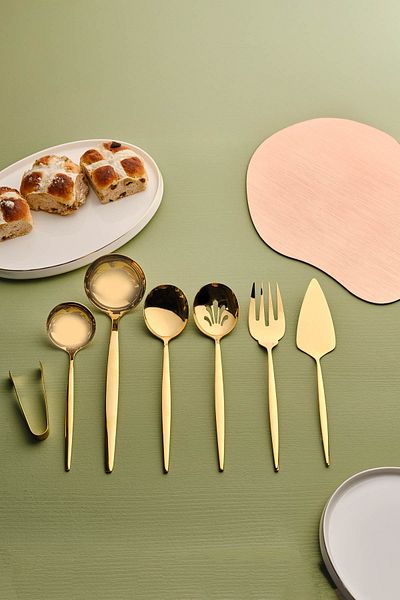 Karaca Orion 7 Piece Shine Gold Service Set Boxed