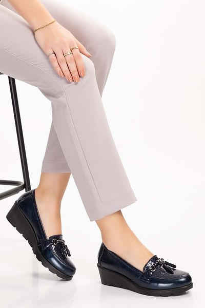 Gondol Genuine Leather Women's Mother's Shoes - Wedge Heel, Comfortable Stylish Ell.6821