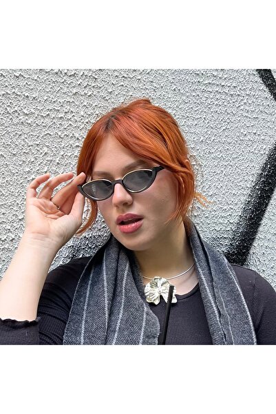 Ofra Cat Eye Yarım Çerçeve Siyah Güneş Gözlüğü