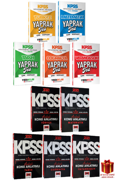 Yediiklim Yayınları 2026 Yediiklim KPSS Ortaöğretim-Ön Lisans Yaprak Test Set...