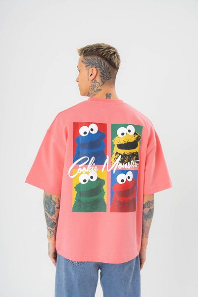 go gang own Μπλουζάκι Cookie Monster με ανάγλυφη λεπτομέρεια Oversize
