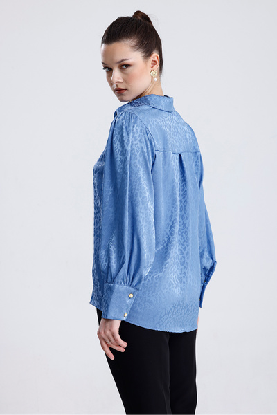 MD trend Жіноча сорочка з леопардовим принтом з сатину