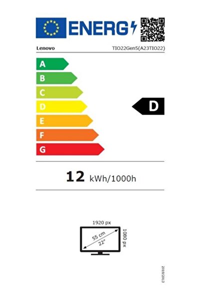 LENOVO Monitor IPS LED Lenovo ThinkCentre 21.5" TiO 22 Gen5, Full HD (1920 x 1080), HDMI, DisplayPort
