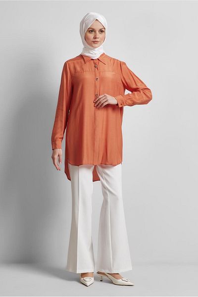 Alvina Shirt Collar Tunic Tunic 45486