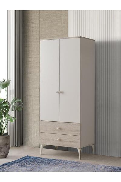 Erezogulları Mobilya Petra 2 Kapaklı Aynalı Elbise Dolabı Gardrop 120x55x200