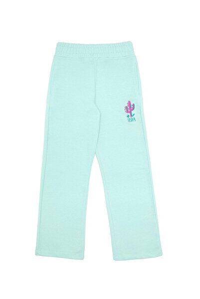 U.S. Polo Assn. Wide Leg Green Girl's Sweatpants
