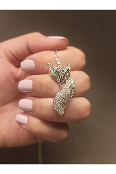 TREND 925 Ayar Gümüş Tilki Kolye, Kadınlar İçin El Yapımı Tilki Figürlü Kolyesi, Anneler Günü Hediyesi