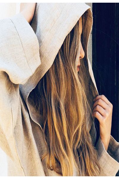 PIRILTI COLLECTION Linen Bathrobe -(Hooded -130 cm Length)