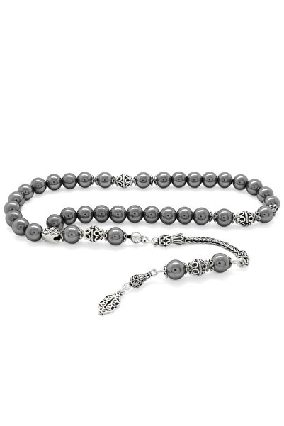 Tesbihane Συλλεκτικό ροζάριο από φυσική πέτρα Terahertz με φούντα από ασήμι 925