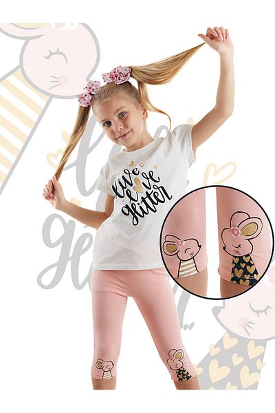 Denokids Süßes Maus-Sommer-T-Shirt und Leggings-Set für Mädchen