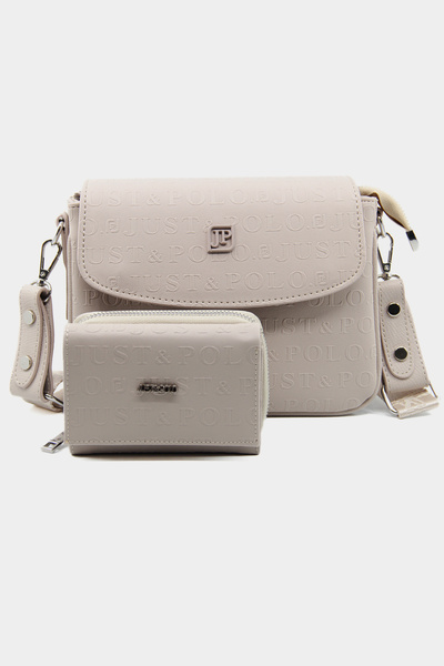 Just Polo Yeni Sezon Kolon Askılı 4 Bölmeli Taş Kadın Omuz Çantası ve Cüzdan ...