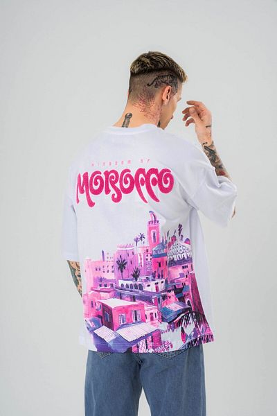 go gang own Μαροκινό κέντημα Λεπτομερές μπλουζάκι Oversize