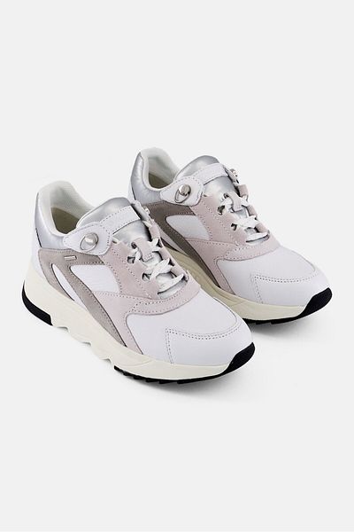 Geox Women D Falena B Abx A Lace Up Sneaker, White