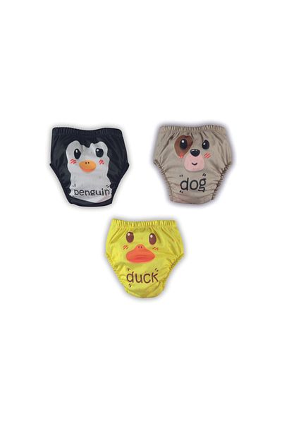 bonbonetti chocolate baby&kids Combinație de 3 piese, lavabilă, rezistentă la scurgeri, pantaloni de antrenament cu animale drăguțe, antrenament la toaletă pentru vârste 1-2-3-4