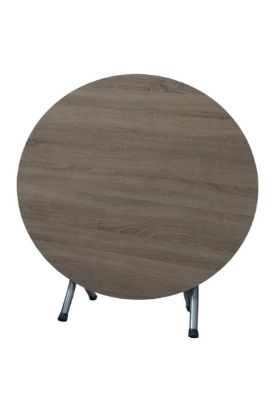 Teknor 100 Cm Kahverengi Yuvarlak Katlanır Masa - Yemek Masası