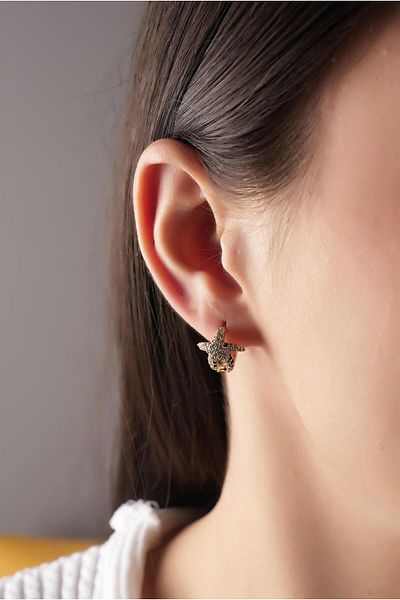 Çlk Accessories Xuping أقراط نجم البحر من حجر الراين غير الملون 35725