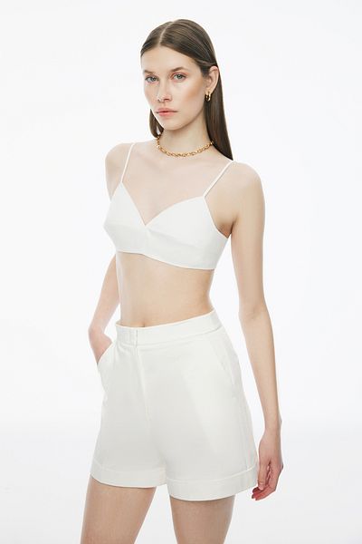 Perspective Λευκό Benas Slim Fit Crop Boy Φόρεμα